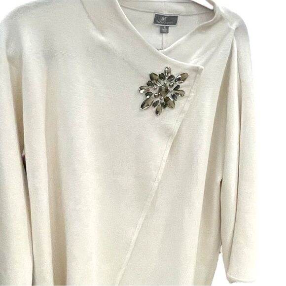 JM Collection Wool with fancy brooch Button Neck. Jackets & Coats. Size s - Picture 3 of 6